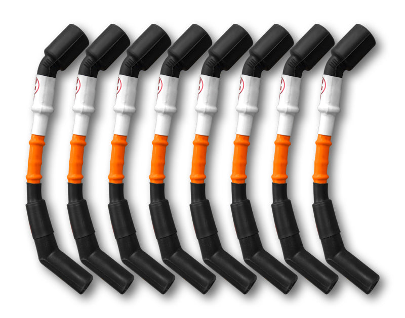 Kooks 10mm Spark Plug Wires - Orange w/Black Boots (8 pc. Set) - Mammoth Racing -