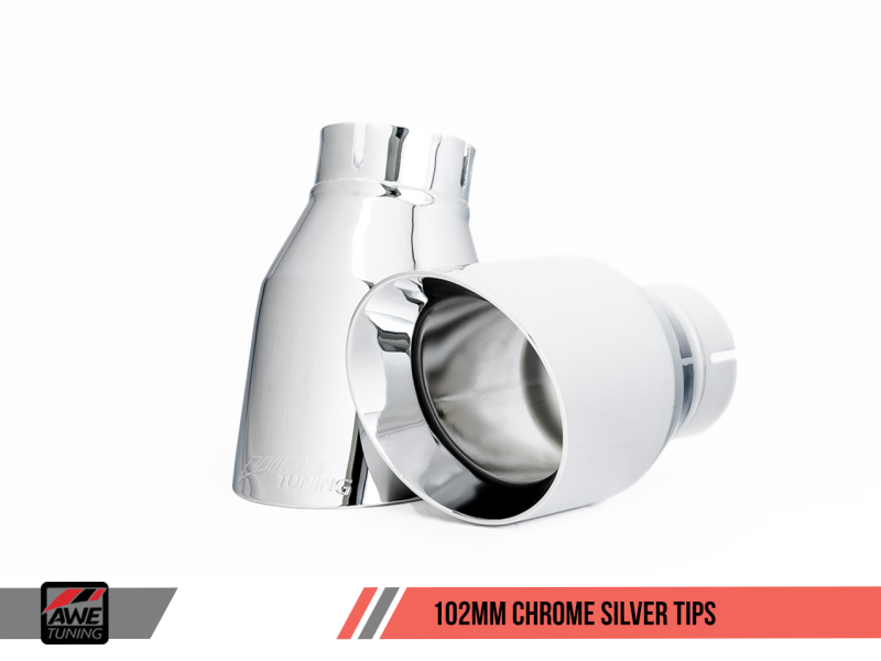 AWE Tuning Porsche 991 GT3 / RS Center Muffler Delete - Chrome Silver Tips - Mammoth Racing -