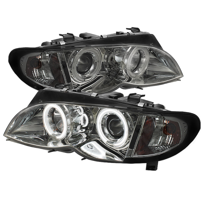 Spyder BMW E46 3-Series 02-05 4DR Projector Headlights 1PC LED Halo Chrm PRO-YD-BMWE4602-4D-AM-C - Mammoth Racing -