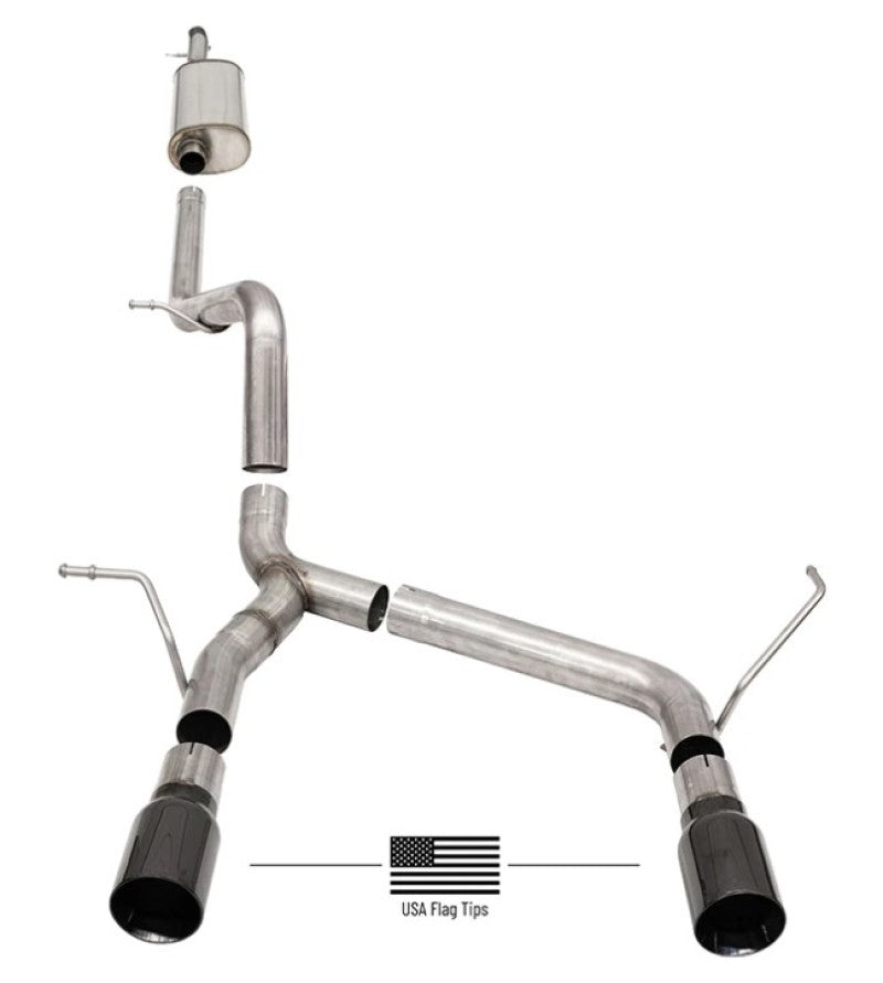 Corsa 18-21 Jeep Wrangler JLU 3.6L 2.75in Sport Cat-Back Exhaust w/ Black Tips - Mammoth Racing -