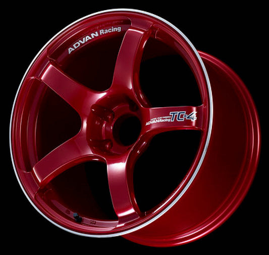 Advan TC4 15x7.0 +42 4-100 Racing Candy Red & Ring Wheel - My Store