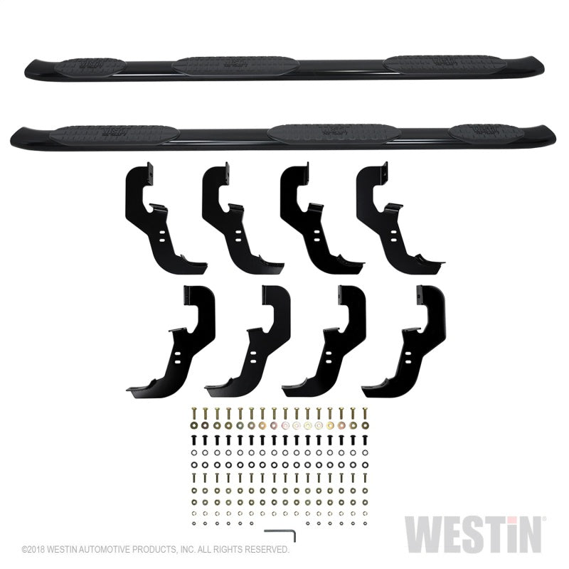 Westin 2019 Chevrolet Silverado Crew Cab w/ 6.5ft Bed PRO TRAXX 5 W2W Oval Nerf Step Bars - Black - Mammoth Racing -