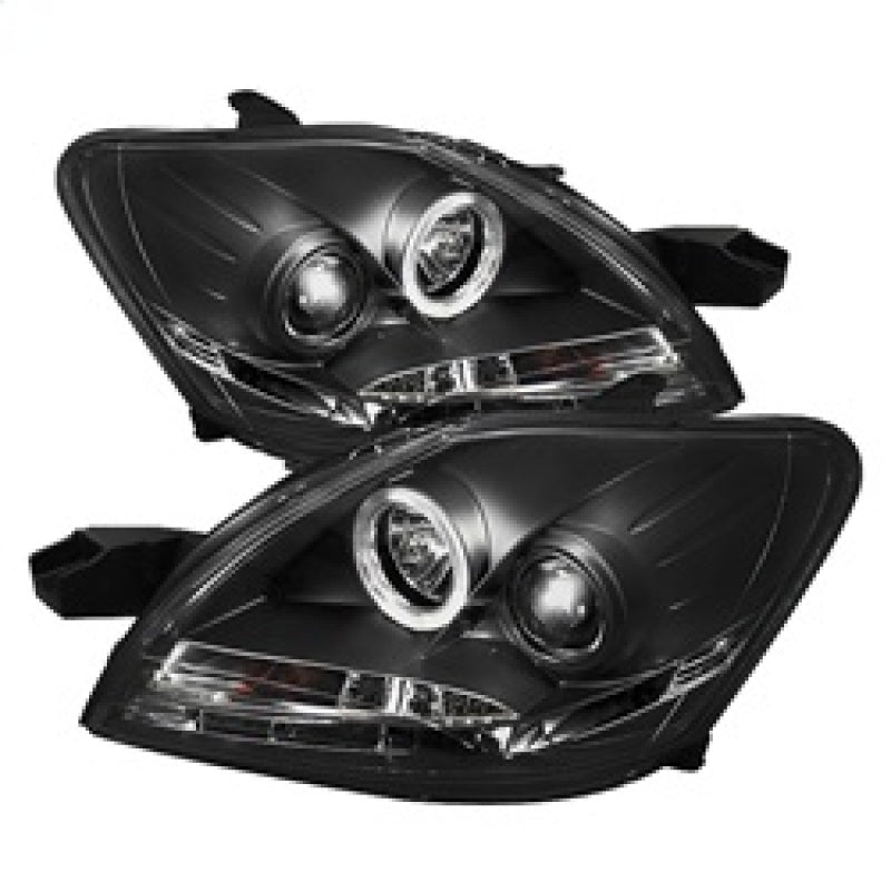 Spyder Toyota Yaris 07-11 4Dr Projector Headlights LED Halo DRL Blk PRO-YD-TYA074D-DRL-BK - Mammoth Racing -