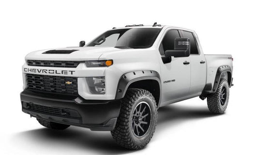 Bushwacker 19-21 Chevrolet Silverado 2500 / 3500 HD (Excl. Dually) Forge Style Flares 4pc - Black - Mammoth Racing -