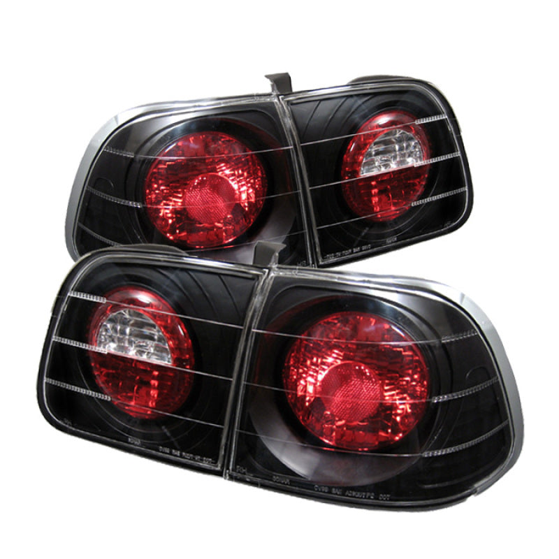 Spyder Honda Civic 99-00 4Dr Euro Style Tail Lights Black ALT-YD-HC99-4D-BK - Mammoth Racing -