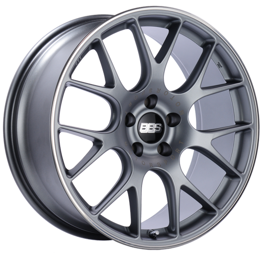 BBS CH-R 20x9 5x120 ET29 Satin Titanium Polished Rim Protector Wheel -82mm PFS/Clip Required - Mammoth Racing -
