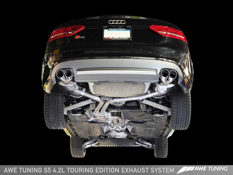AWE Tuning Audi B8 S5 4.2L Touring Edition Exhaust System - Diamond Black Tips - Mammoth Racing -