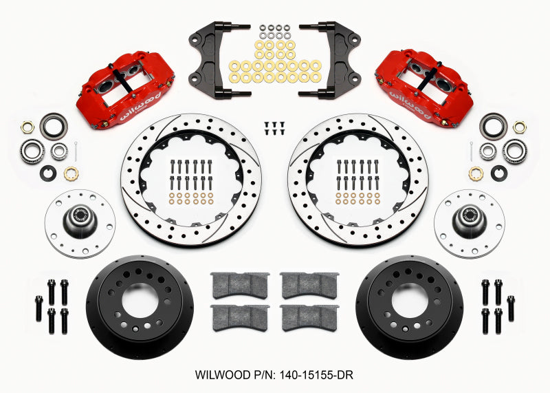 Wilwood Narrow Superlite 6R Front Hub Kit 12.88in Drill Red WWE ProSpindle (5x4.75in 5x5.00in Hub) - My Store