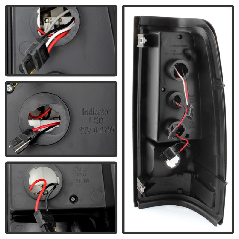Xtune 03-06 Silverado 1500/2500 (Will Not Fit Stepside) LED Tail Lights Black ALT-ON-CS03-LED-BK - Mammoth Racing -