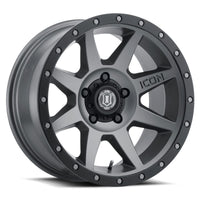 Icon Rebound 17x8.5 5x4.5 0mm Offset 4.75in BS 71.5mm Bore Titanium Wheel - Mammoth Racing -