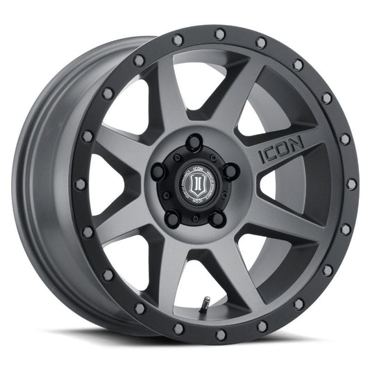 Icon Rebound 17x8.5 5x4.5 0mm Offset 4.75in BS 71.5mm Bore Titanium Wheel - Mammoth Racing -