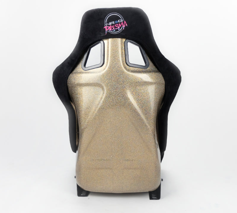 NRG FRP Bucket Seat ULTRA Edition - Large (Black Alcantara/Gold Glitter Back) - My Store