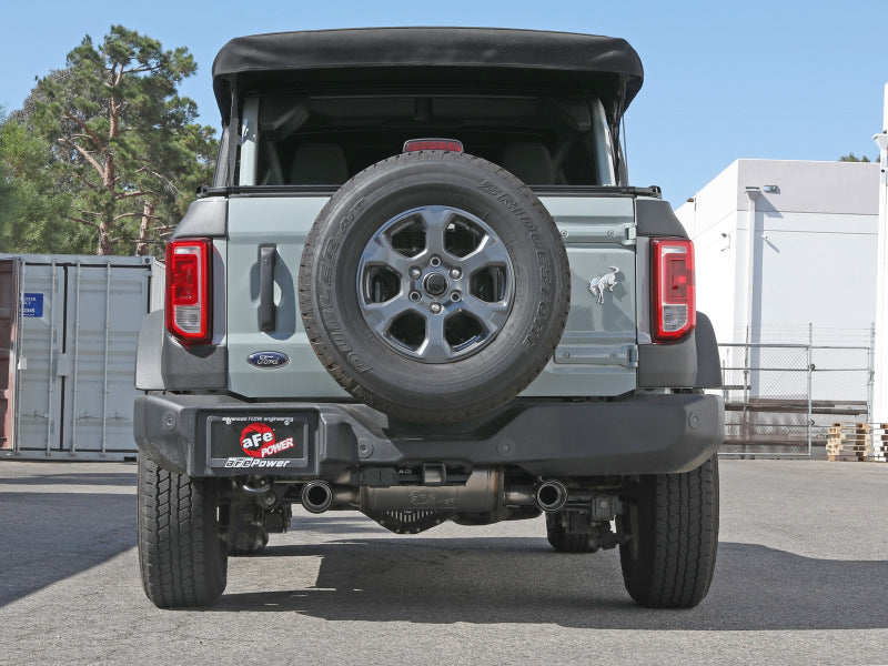 aFe Vulcan 3in 304 SS Axle-Back Exhaust 2021 Ford Bronco L4-2.3L (t)/V6-2.7L (tt) w/ Carbon Tips - Mammoth Racing -