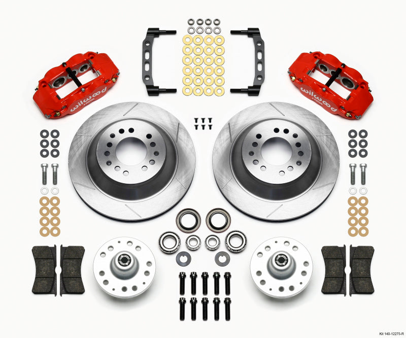 Wilwood Narrow Superlite 6R Front Hub & 1PC Rtr Kit 12.88in-Red 74-80 Pinto Disc Spindle only - Mammoth Racing -