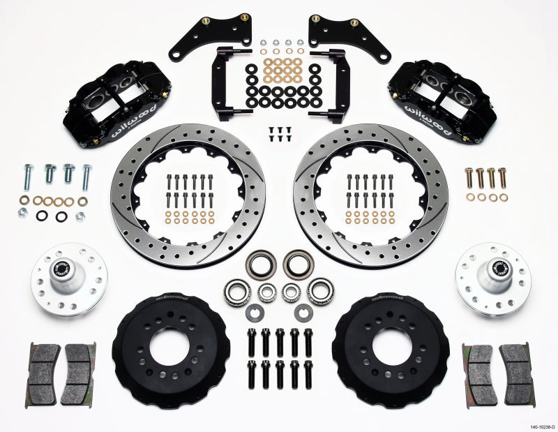 Wilwood Narrow Superlite 6R Front Hub Kit 12.88in Drilled Large GM 57-70 Drop Spindle - Mammoth Racing -