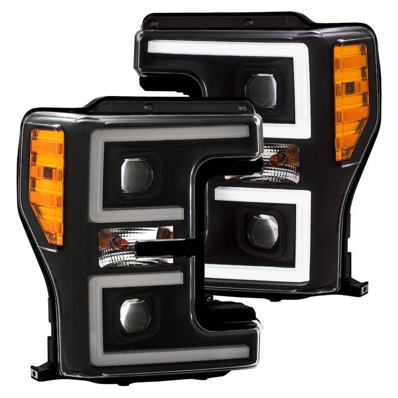 ANZO LED Headlights 17-18 Ford F-250 Super Duty Plank-Style L.E.D. Headlight Black (Pair) - My Store