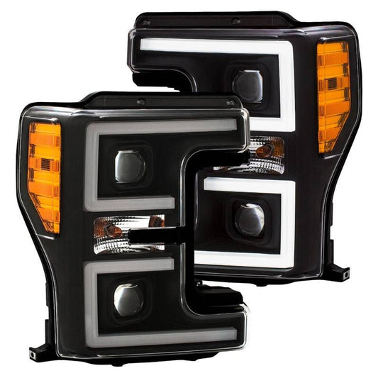 ANZO LED Headlights 17-18 Ford F-250 Super Duty Plank-Style L.E.D. Headlight Black (Pair) - My Store