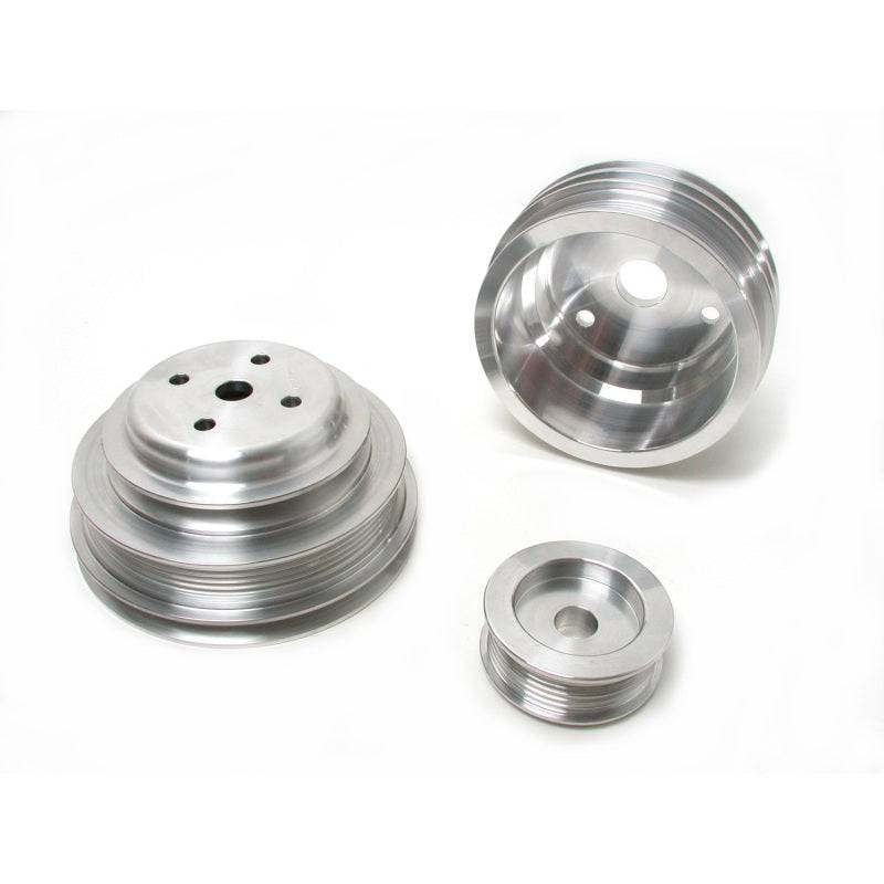 BBK 85-97 GM Truck 305 350 Underdrive Pulley Kit - Lightweight CNC Billet Aluminum (3pc) - Mammoth Racing -