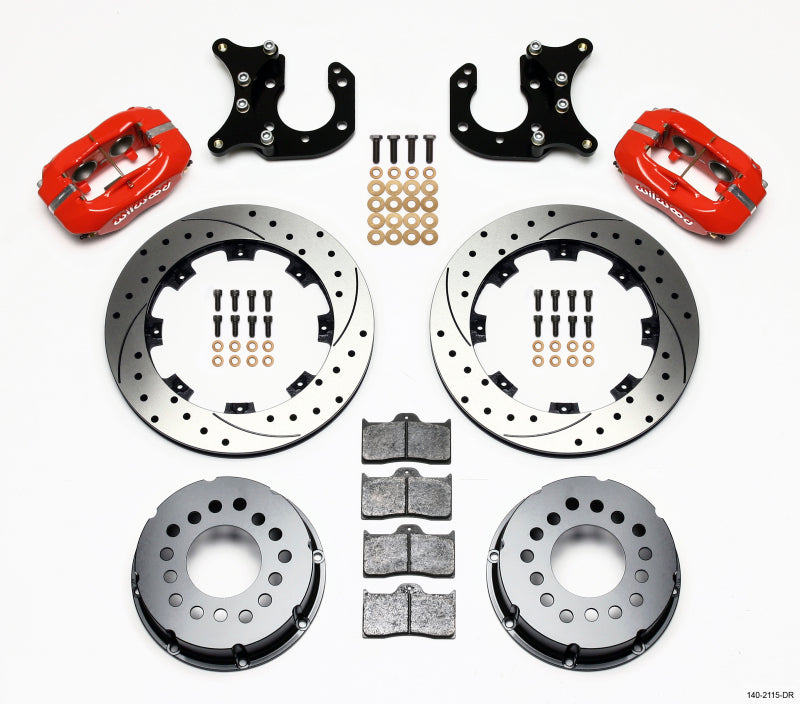 Wilwood Forged Dynalite P/S Rear Kit Drilled Red Big Ford 2.36in Offset - My Store