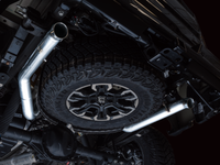 AWE Tuning 22-23 GMC Sierra 1500 AT4X 6.2L 0FG Catback Split Dual (Flat Bumper) - Bashguard(No Tips) - Mammoth Racing -