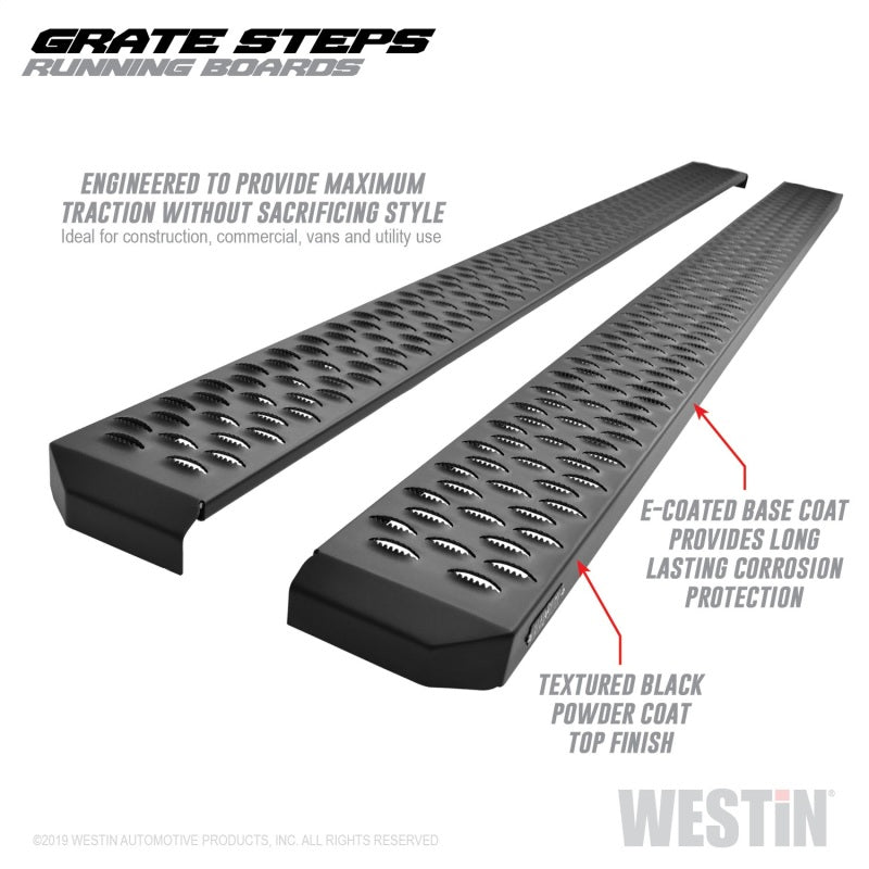 Westin Grate Steps Running Boards 90 in - Textured Black - Mammoth Racing -