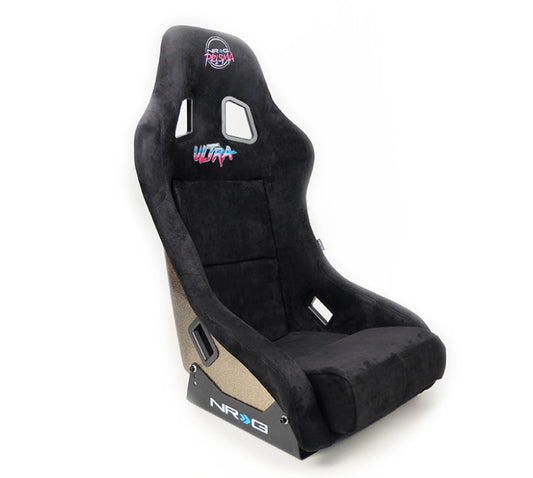 NRG FRP Bucket Seat ULTRA Edition - Medium (Black Alcantara/Gold Glitter Back) - My Store