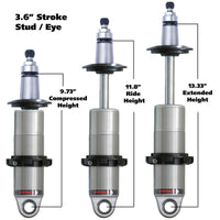 Ridetech HQ Series CoilOver Shock 3.6in Travel 2.5in Coil Eye/Stud Mounting 9.425inx13.025in - Mammoth Racing -