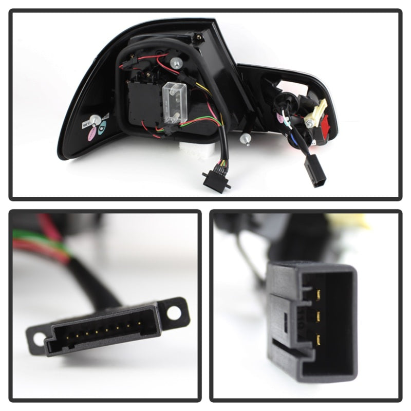 Spyder 04-06 BMW E46 2Dr (Coupe ONLY No Conv.) Lgtbar Styl LED Tail Lghts Blk ALT-YD-BE4604-LBLED-BK - Mammoth Racing -
