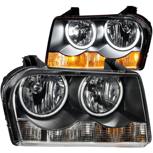 ANZO 2005-2010 Chrysler 300 Crystal Headlights w/ Halo Black (CCFL) - Mammoth Racing -