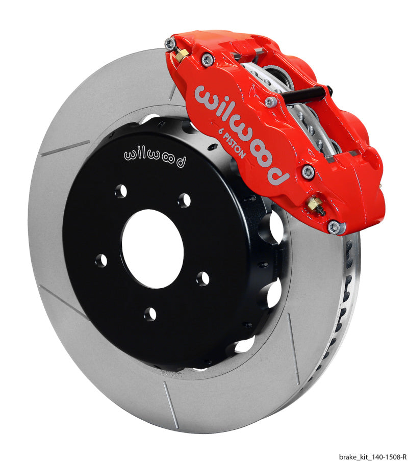 Wilwood Narrow Superlite 6R Dust Seal Front Hub Kit 14.00in Red w/ Lines 04-06 GTO - My Store
