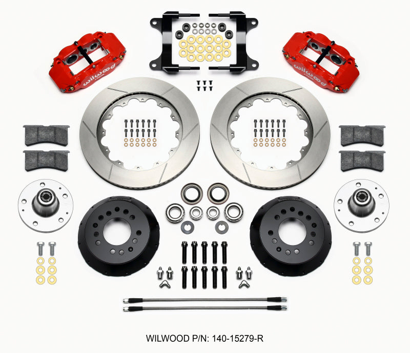 Wilwood Narrow Superlite 6R Front Hub Kit 14.00in Red 82-92 Camaro//Firebird - My Store