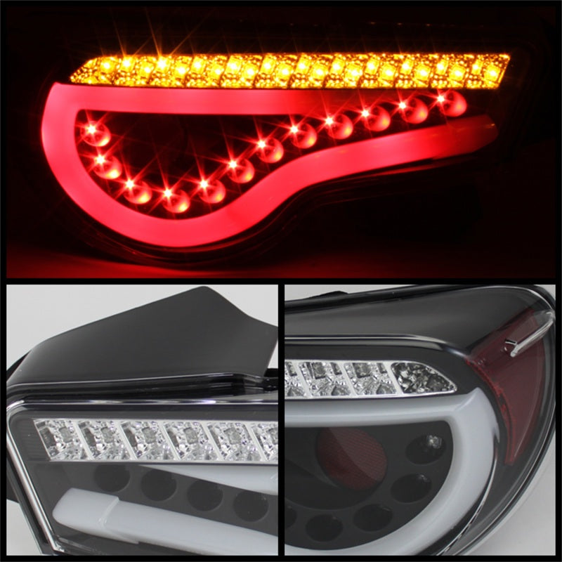 Spyder Scion FRS 12-14/Subaru BRZ 12-14 Light Bar LED Tail Lights Black ALT-YD-SFRS12-LBLED-BK - Mammoth Racing -