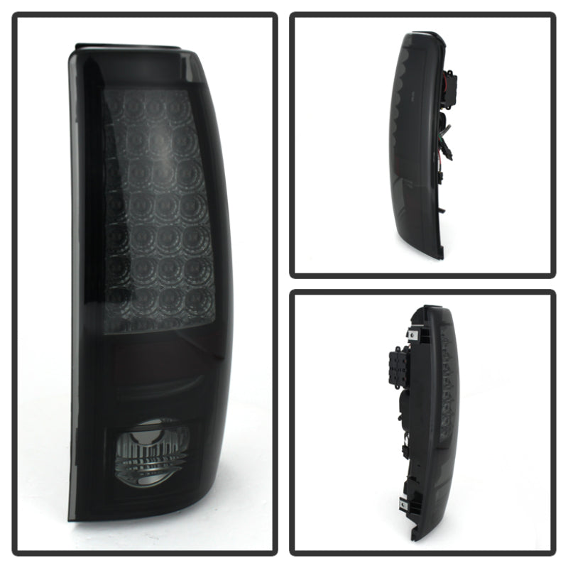 Spyder Chevy Silverado 1500 99-02 (Not Fit Stepside) LED Tail Lights Blk Smke ALT-YD-CS99-LED-BSM - Mammoth Racing -