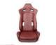 NRG Reclinable Sport Seats (Pair) The Arrow Maroon Vinyl w/ Pressed NRG logo w/ Maroon Stitch - My Store