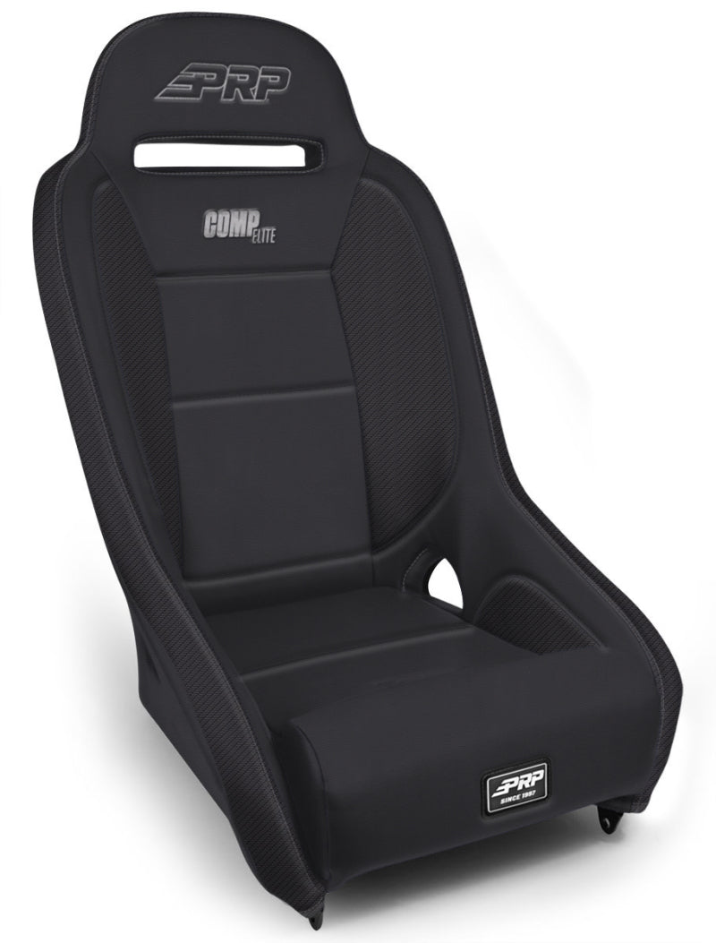 PRP Comp Elite Suspension Seat - Black Vinyl - Black - Mammoth Racing -