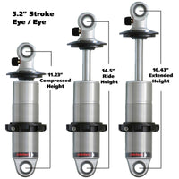 Ridetech HQ Series CoilOver Shock 5.2in Travel 2.5in Coil Eye/Eye Mounting 11.225inx16.425in - Mammoth Racing -