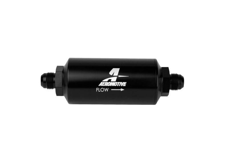 Aeromotive In-Line Filter - AN-08 size Male - 10 Micron Microglass Element - Bright-Dip Black - My Store