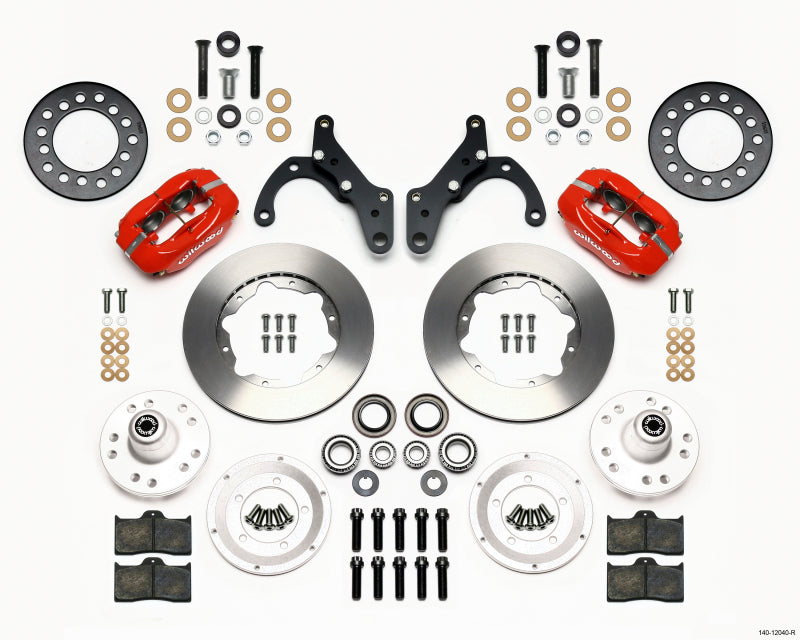 Wilwood Forged Dynalite Front Kit 11.00in Red 69-70 Impala Drum/Disc 69-82 Vette - Mammoth Racing -