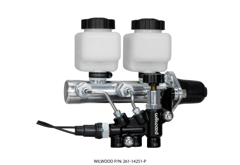 Wilwood Tandem Remote M/C Kit w L/H Brkt & Prop Valve - 1in Bore Ball Burnished - My Store