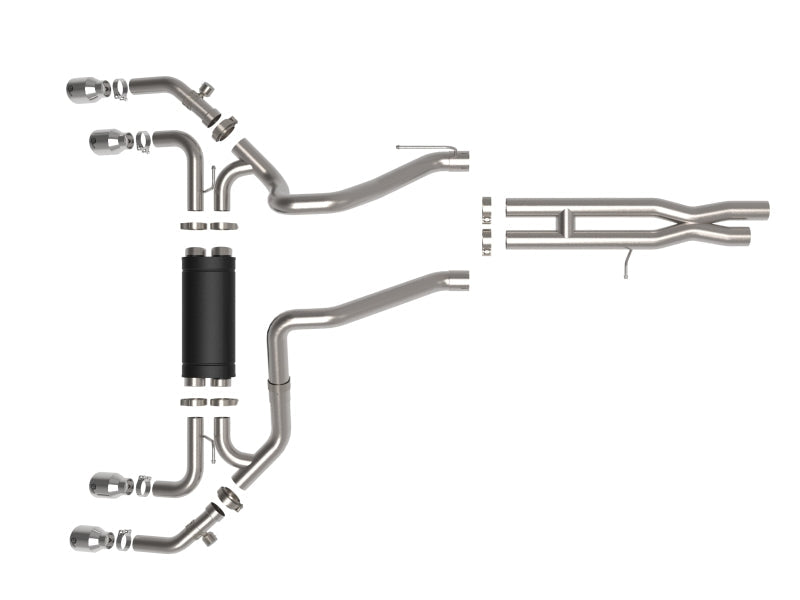 aFe Vulcan Series 2.5in 304SS Cat-Back Exhaust 2021+ Jeep Wrangler 392 6.4L w/ Polished Tips - Mammoth Racing -