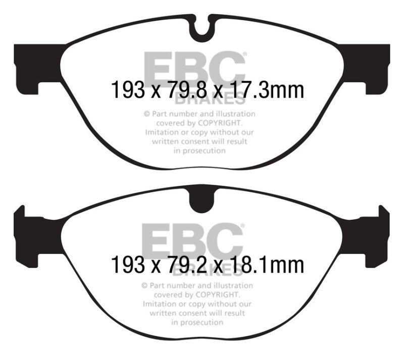 EBC 13+ Jaguar F-Type (Cast Iron Only) 3.0 Supercharged (380) Perf Pkg Yellowstuff Front Brake Pads - My Store