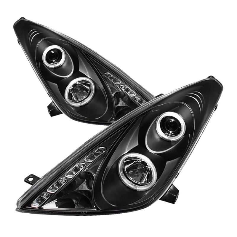 Spyder Toyota Celica 00-05 Projector Headlights LED Halo DRL Blk High H1 Low H1 PRO-YD-TCEL00-LED-BK - Mammoth Racing -