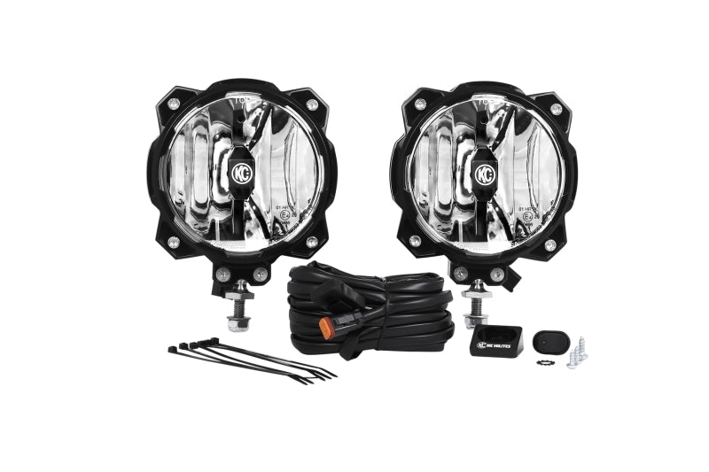 KC HiLiTES 6in. Pro6 Gravity LED Light 20w Single Mount Sae/ece Driving Beam (Pair Pack System) - Mammoth Racing -