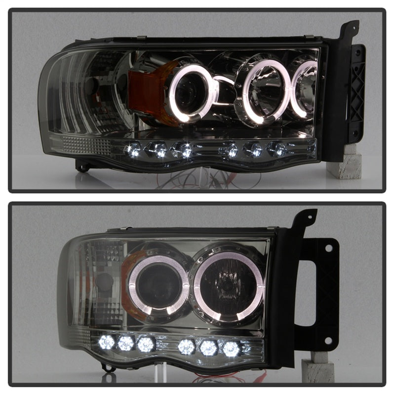 Spyder Dodge Ram 1500 02-05/Ram 2500 03-05 Projector Headlights LED Halo LED Smke PRO-YD-DR02-HL-SMC - Mammoth Racing -