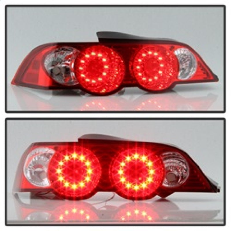 Spyder Acura RSX 02-04 LED Tail Lights Red Clear ALT-YD-ARSX02-LED-RC - Mammoth Racing -