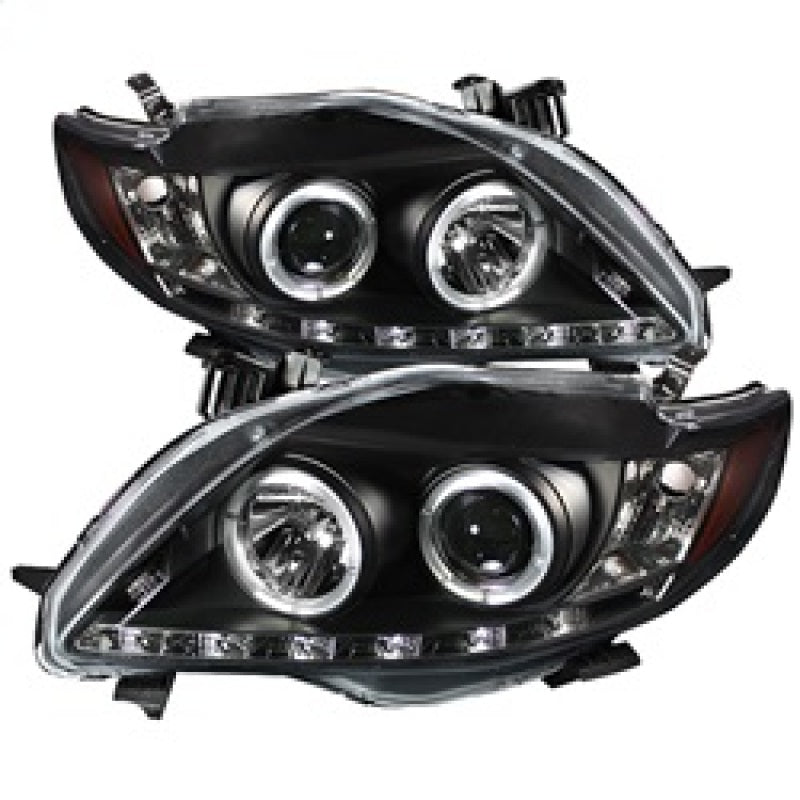 Spyder Toyota Corolla 09-10 Projector Headlights LED Halo DRL Blk High H1 Low H1 PRO-YD-TC09-DRL-BK - Mammoth Racing -