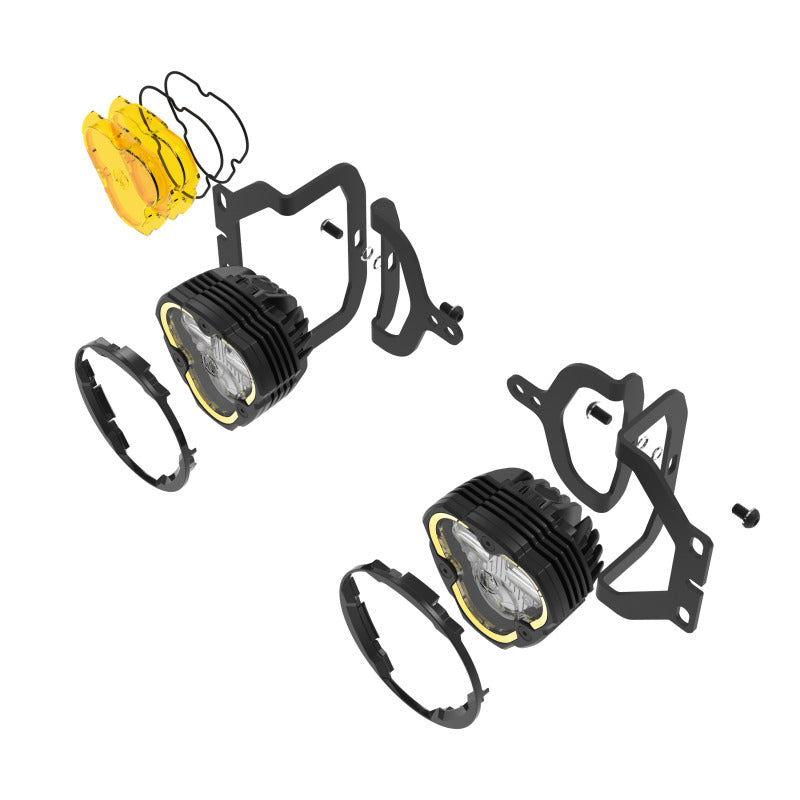 KC HiLiTES Flex ERA 3 Dual Mode SAE Fog Lights - 2-Light Master Kit for Jeep Jl/jt Sport Bumpers - Mammoth Racing -