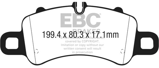 EBC 2016+ Porsche Boxster 718 (Iron Rotors Only) 2.5L Turbo Yellowstuff Front Brake Pads - My Store