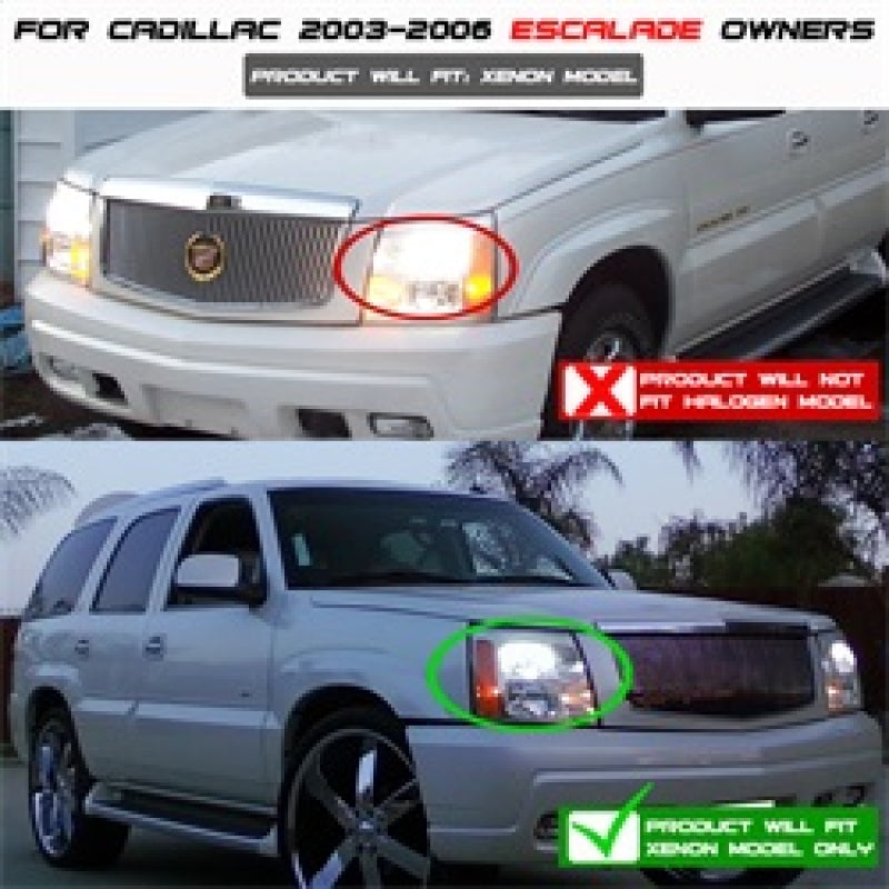 Spyder Cadillac Escalade 02-06 Projector Xenon/HID Model- LED Halo DRL Chrm PRO-YD-CE02-HID-DRL-C - Mammoth Racing -