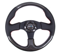 NRG Carbon Fiber Steering Wheel (315mm) Leather Trim w/Red Stitching - My Store